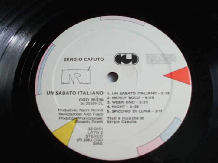 Sergio Caputo ‎– Un Sabato Italiano   (CGD ‎– CGD 20339, Italy) EX+/NM- - фото фото фото 4