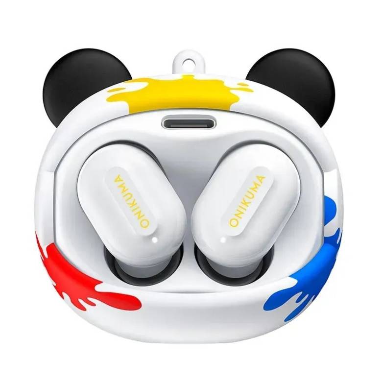 Навушники Bluetooth бездротові Onikuma T20 Panda вакуумні з мікрофоном White - фото фото фото 3