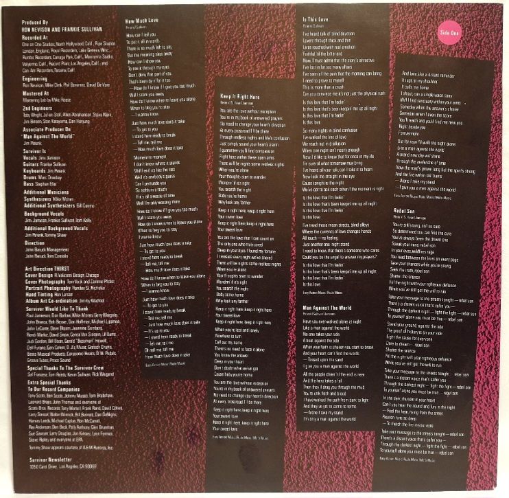 Survivor - When Seconds Count - 1986.  (LP). 12. Vinyl. Пластинка. Germany. - фото фото фото 3