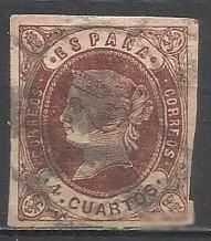 Испания 1862 Королева Изабелла II 1м.гаш. - фото фото фото 0