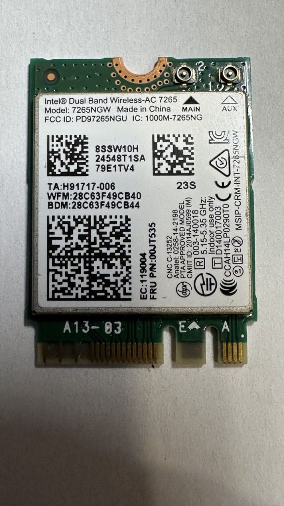 Модуль Wi-Fi Intel AC-7265/7265NGW - фото фото фото 0