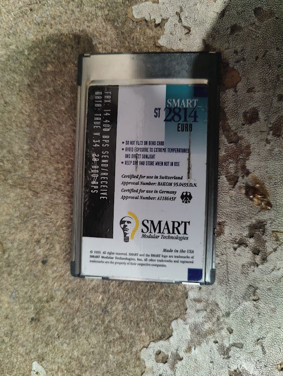 Сетевая карта для ноутбука PCMCIA Fax/Modem Smart ST 2814 EURO № 242308102 - фото фото фото 1