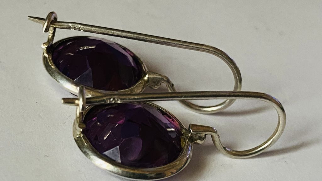 Серьги крупные серебро 925, Александрит, вес - 10,46 гр - фото фото фото 1