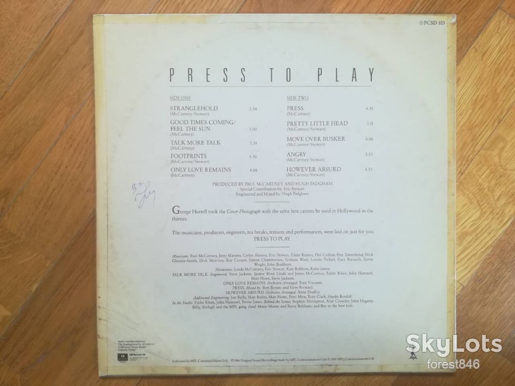 Paul McCartney-Press to play  (2)-Ex.+-Индия - фото фото фото 1