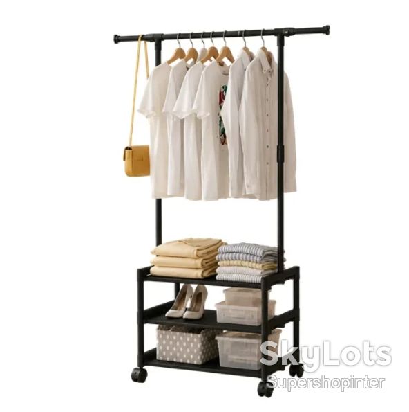 Вешалка напольная SINGLE-POLE SHOE RACK 107-2 с полками для обуви - фото фото фото 2