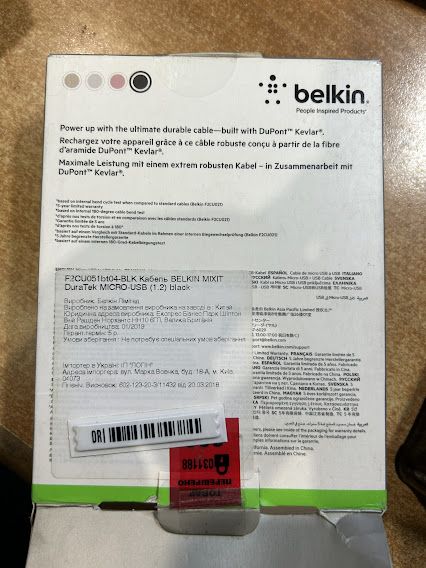 Кабель Belkin F2CU051bt04-BLK USB - Micro USB 1.2m № 231105229 - фото фото фото 3