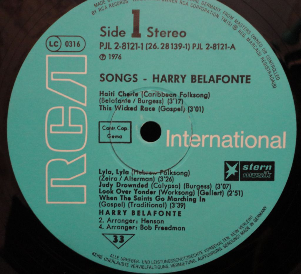 Harry Belafonte - Songs 2 LP - фото фото фото 2