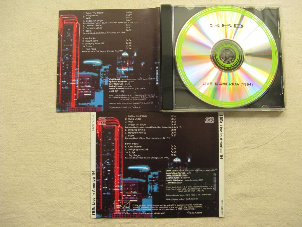 CD SBB 12 Live in America'94. 1994/2008. - фото фото фото 2