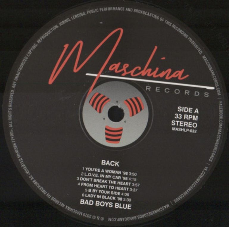 Bad Boys Blue - Back - 1998.  (2LP). 12. Vinyl. Пластинки. Europe. S/S. - фото фото фото 4
