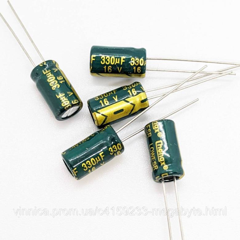 Конденсатор 330uF 16V (6х12мм) CHONGX - фото фото фото 1