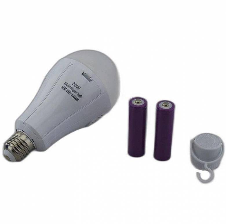 Светодиодная аварийная автономная лампа с аккумуляторами 18650 Led bulb, 20 Вт - фото фото фото 0