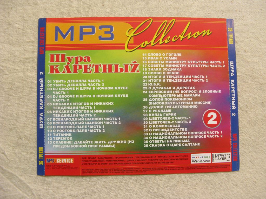 MP3. Шура Каретный 2. Total:36 tracks, 2003. - фото фото фото 2