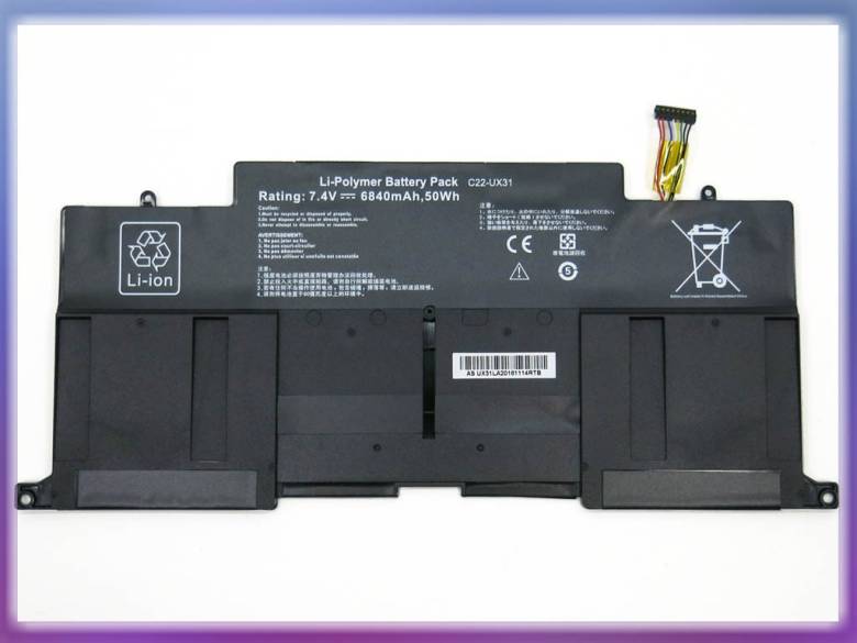 Батарея C21-UX31 для ASUS UX31, UX31A, UX31E (7.4V 6840mAh 50Wh) - фото фото фото 0