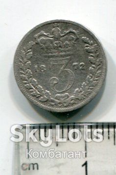 3 пенні 1872, Велика Британія, Ag. - фото фото фото 0