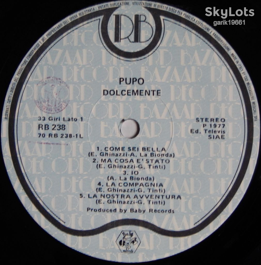 Pupo – Dolcemente   (Record Bazaar – RB 238, Italy) EX/NM- - фото фото фото 2