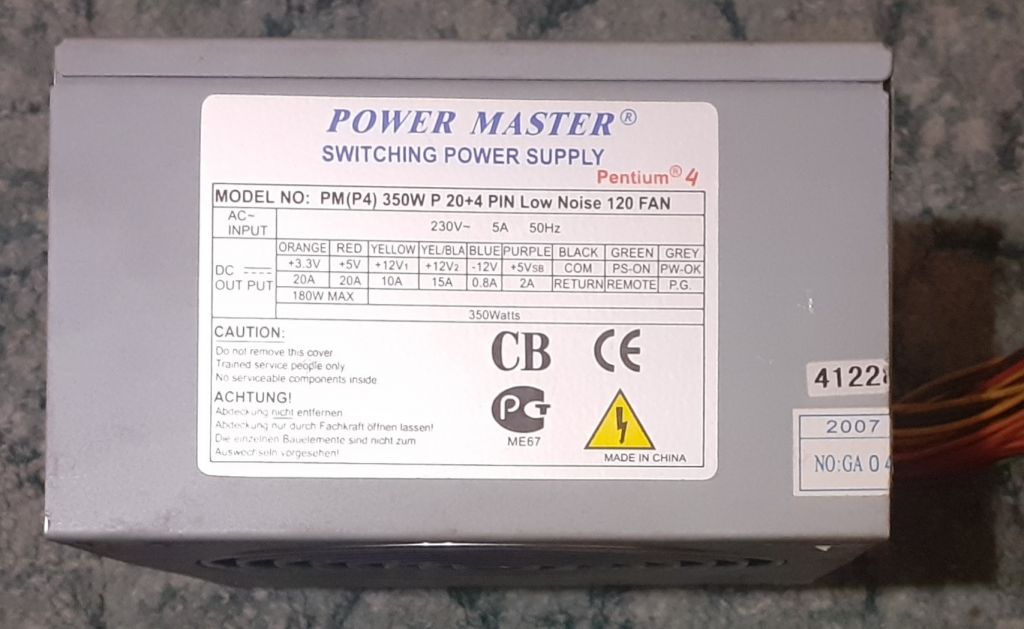 Брендовий блок живлення Power Master PM     (P4) 350W P #2 Тест ОК - фото фото фото 0