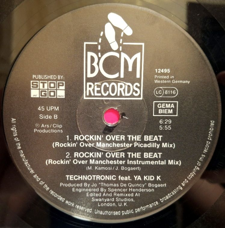 Technotronic - Rockin' Over The Beat - 1990.  (EP). 12. Vinyl. Пластинка. Europe. - фото фото фото 3