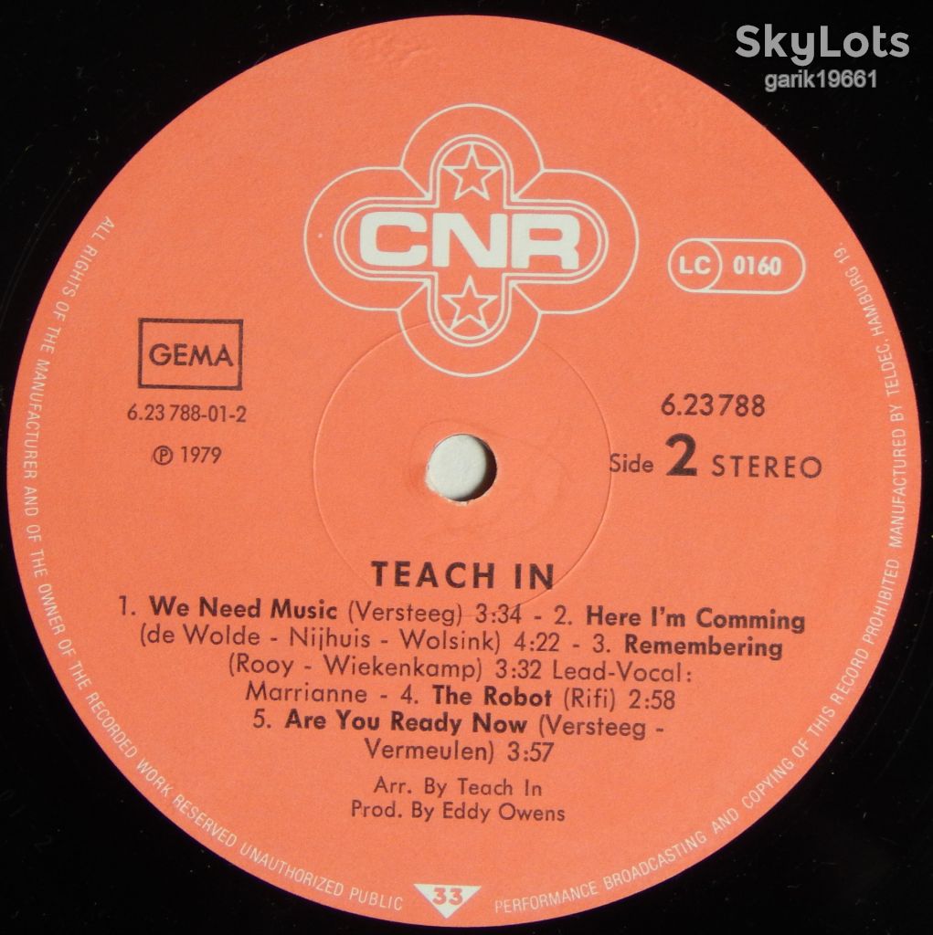 Teach In – Teach In  (CNR – 6.23788. Germany) EX+/NM- - фото фото фото 3