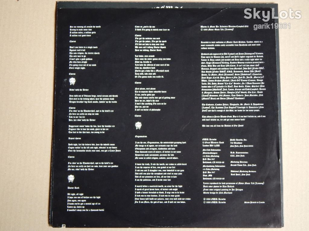 Motörhead ‎– Orgasmatron  (GWR Records ‎– PAL-1223, US) insert NM-/NM- - фото фото фото 2