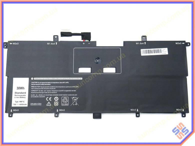 Батарея NNF1C для Dell XPS 13 9365 (HMPFH) (7.6V 4000mAh 30Wh) - фото фото фото 1