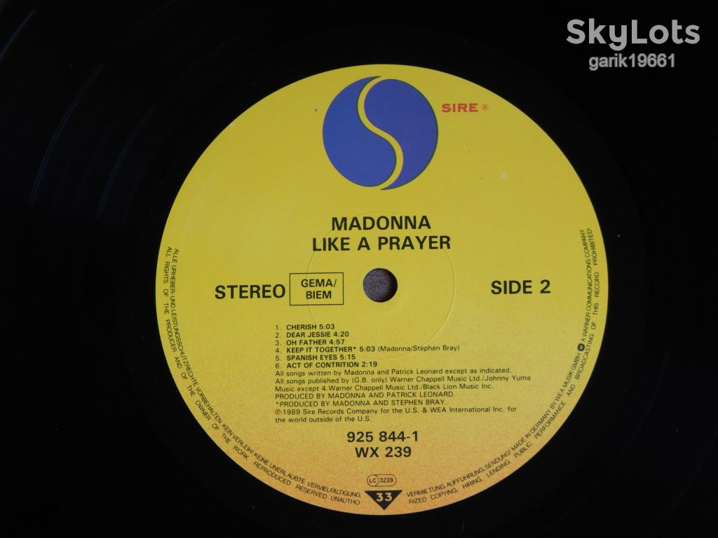 Madonna - Like A Prayer   (Sire ‎– 925 844-1, Germany) insert EX+/NM- - фото фото фото 4