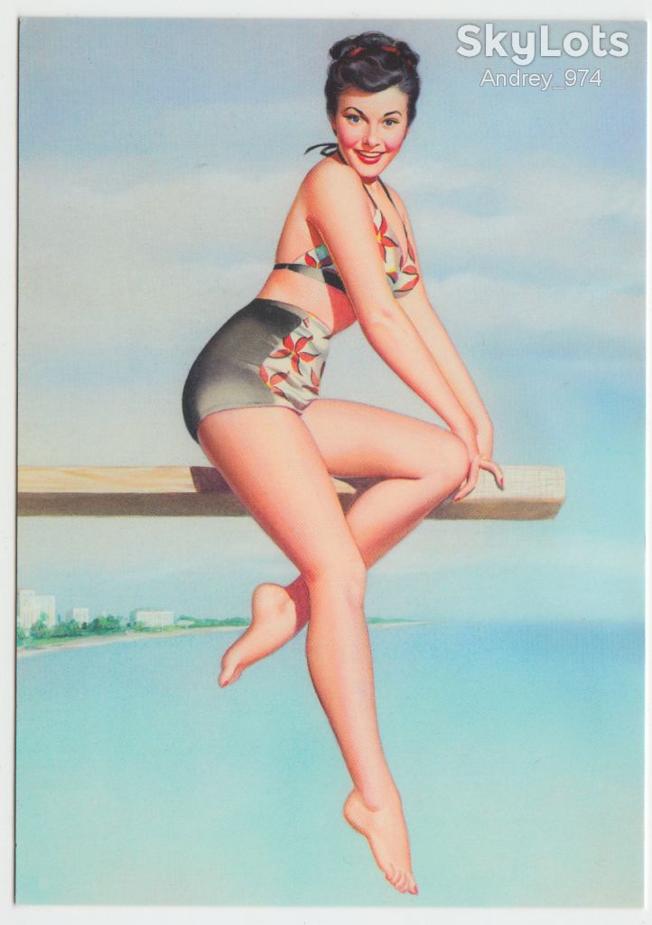Открытка 10 x 14,5 см Девушка Ню Pin-Up - фото фото фото 0