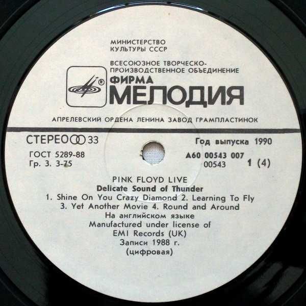 Pink Floyd ‎– Delicate Sound Of Thunder - фото фото фото 3