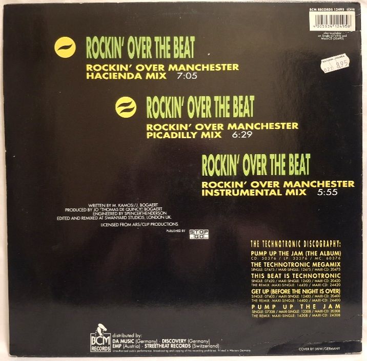 Technotronic - Rockin' Over The Beat - 1990.  (EP). 12. Vinyl. Пластинка. Europe. - фото фото фото 1