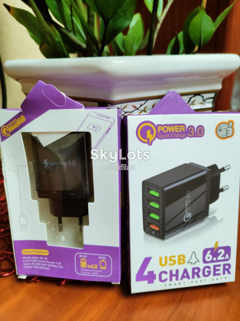 Зарядний пристрій Quick Charge 4 порта usb 6.2 A euro, 5 одиниць - фото фото фото 4
