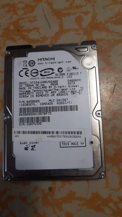 Жорсткий диск Hitachi 2,5" 80 Gb. - фото фото фото 0