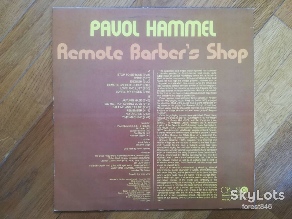Pavol Hammel-Remote barber's shop-Ex.+-Чехословакия - фото фото фото 1
