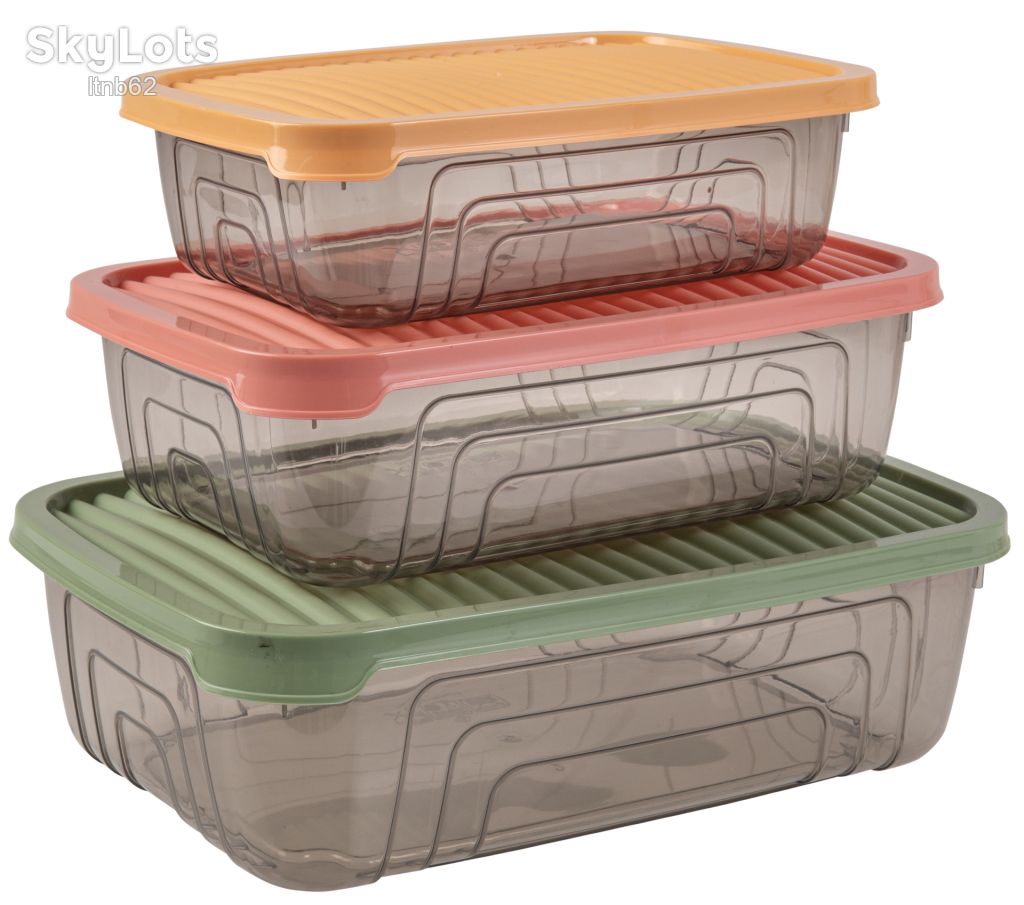 Набір контейнерів Herevin Rectangular Storage Bowl Set-2024 Colours, 0.35/0.6/1.05 л 163330-150 - фото фото фото 0