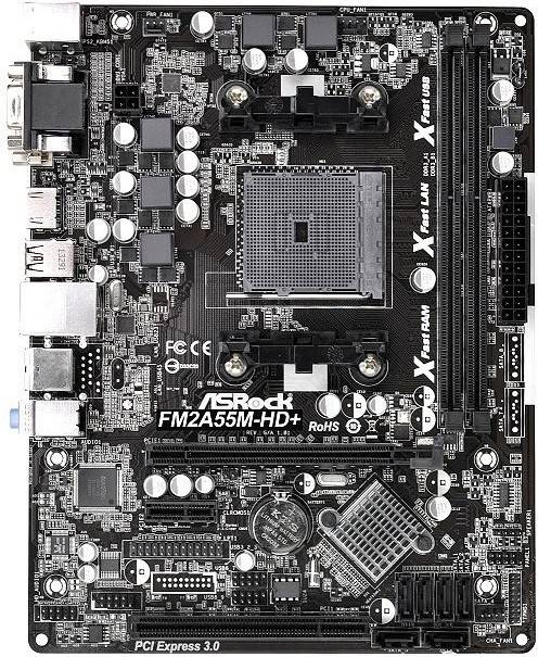 Плата под AMD Socket FM2+ ( sFM2 )  ASRock FM2A55M-HD+ на DDR3 ! держит до A10-PRO-7890 - фото фото фото 0