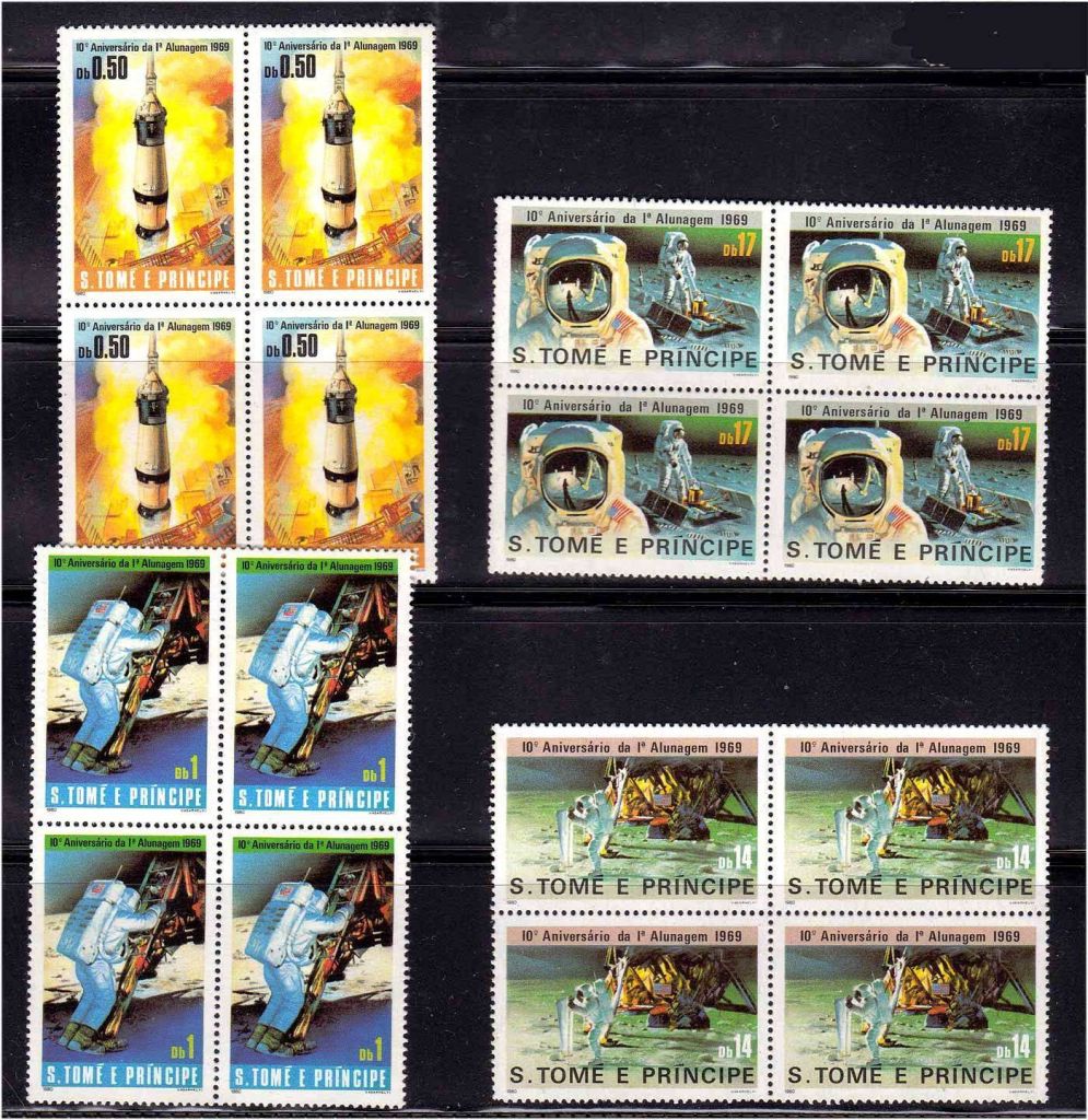 Космос . Сан Томе Принсип 1980 г MNH - квартблоки - фото фото фото 0