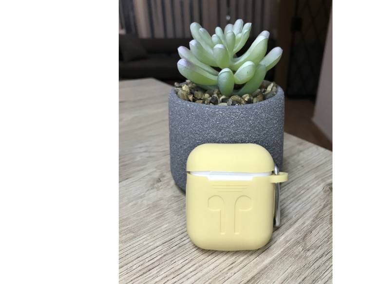 Чехол для Apple AirPods 1,2 Желтый Silicone Case силиконовый - фото фото фото 1