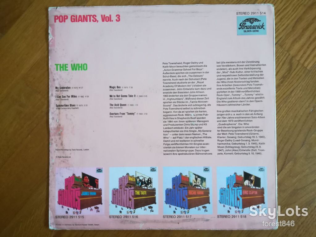 The Who-Pop giants-Vol. 3-Ex., Німеччина  (&amp;31) - фото фото фото 1