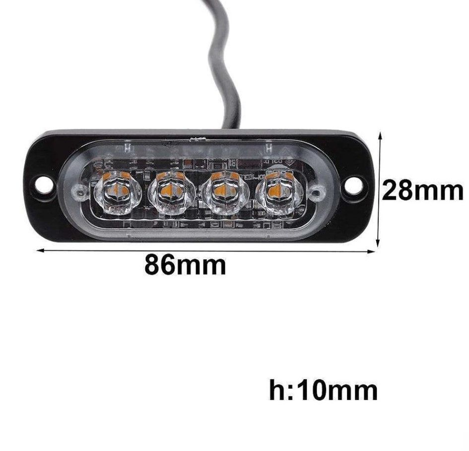 Мигающий светильник для авто 12В-24В 4LED - фото фото фото 1