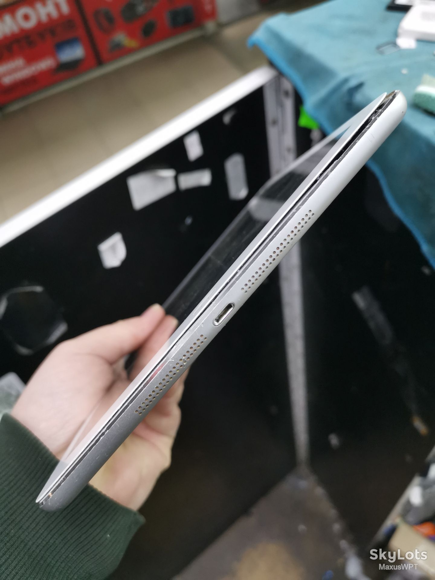 #1172 Sklad Ipad air a1474 silver crack - фото фото фото 4