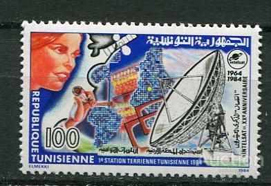 Тунис  Tunisia Space 1984  Mi 1087 Intelsat  MNH - фото фото фото 0