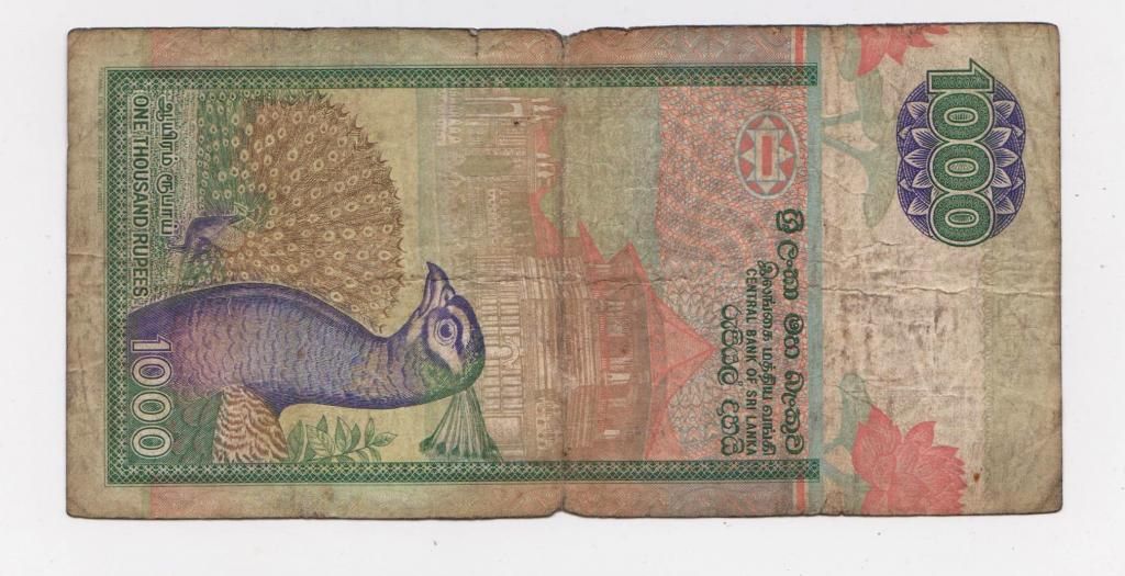 1000 рупій = 1995 р.  = ШРИ-ЛАНКА - ШРІ-ЛАНКА - фото фото фото 1
