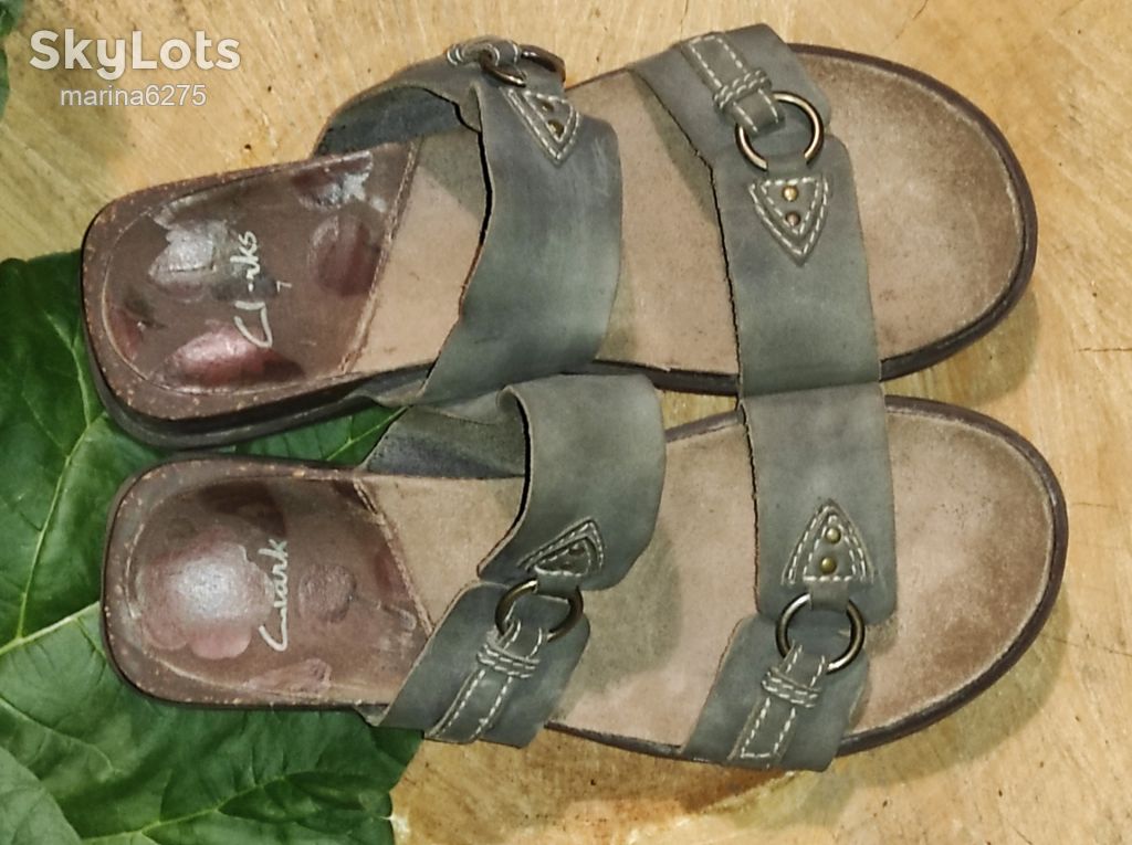 ШЛЕПАНЦІ, шлёпанцы 100% ШКІРА. кожа ~ CLARKS ~ р 40-41 - фото фото фото 4