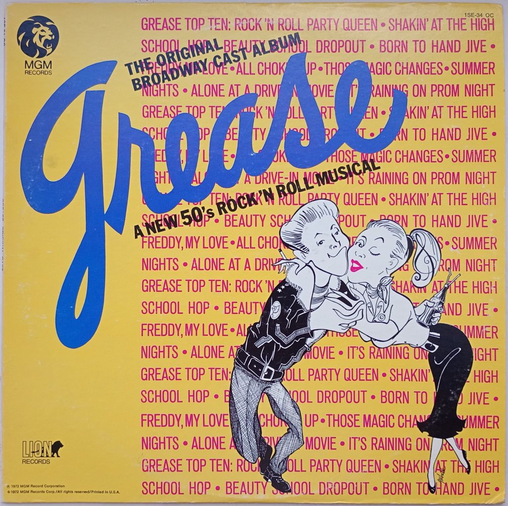 VARIOUS Grease - The Original Broadway Cast Album  LP VG-/EX - фото фото фото 0