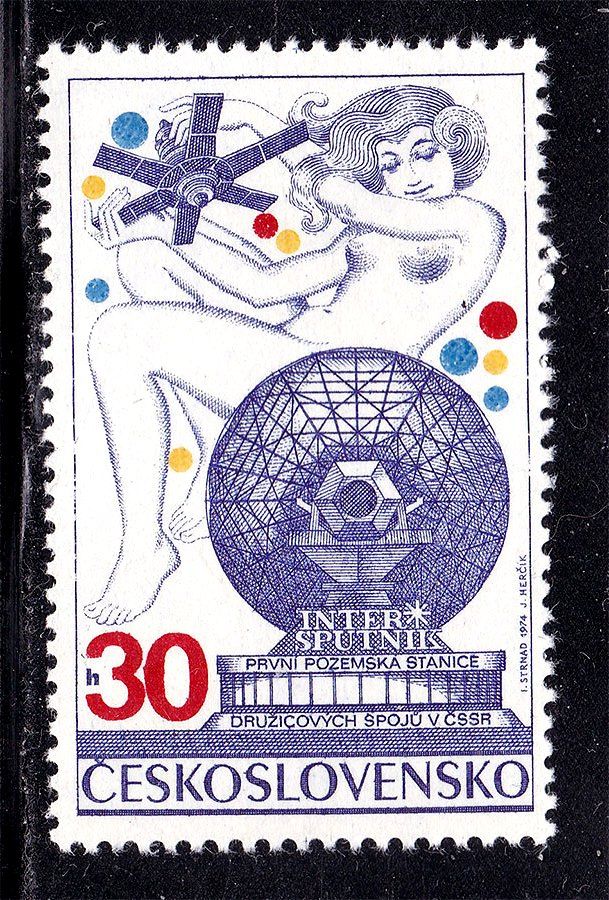 Космос . Чехословакия  1974 г  MNH - INTERSPUTNIK - фото фото фото 0