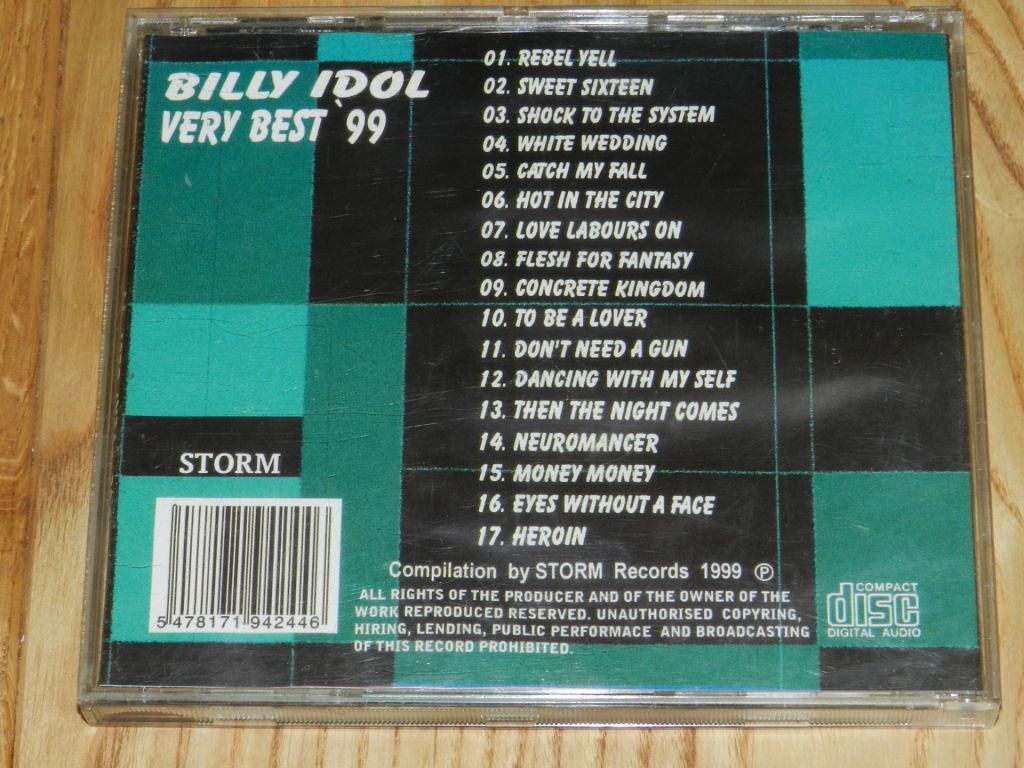 CD  Billy Idol - Very Best  '99 - фото фото фото 4