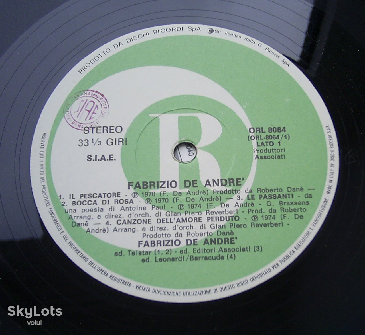 FABRIZIO DE ANDRÉ LP VG++ - фото фото фото 2