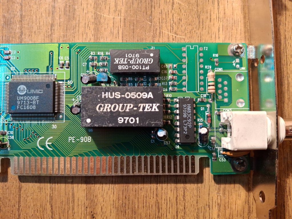 Сетевая карта UMC UM9008F ISA Ethernet card   (#01) - фото фото фото 2