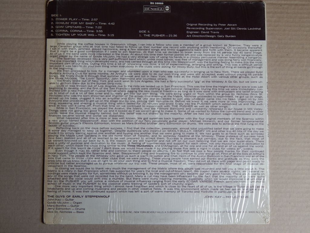 Steppenwolf ‎– Early Steppenwolf  (ABC/Dunhill Records ‎– DS 50060, US) EX+/EX+ - фото фото фото 1