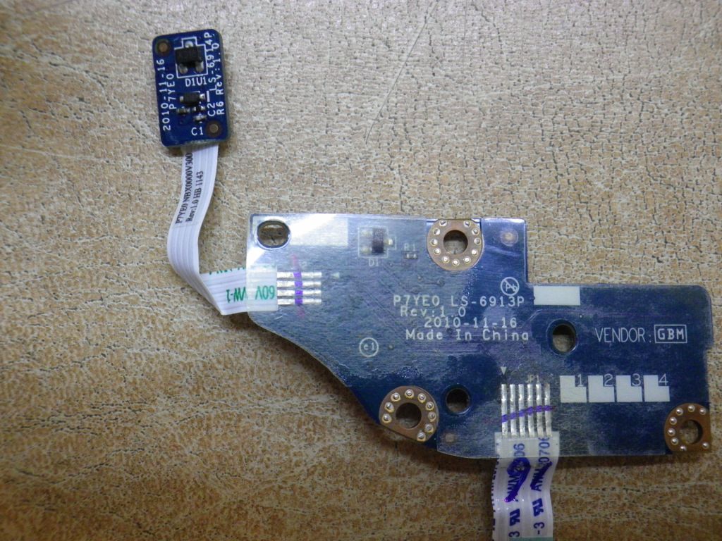 Б/У Плата кнопки включення для ноутбука packard bell P7YS0 - фото фото фото 2