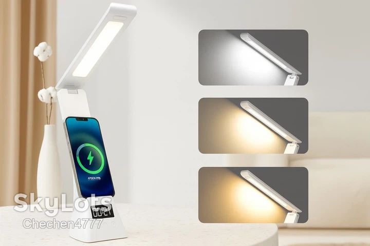 Лампа настільна LED   (TYV-2088)   (з годинником та бездротовою зарядкою для телефону) - фото фото фото 3