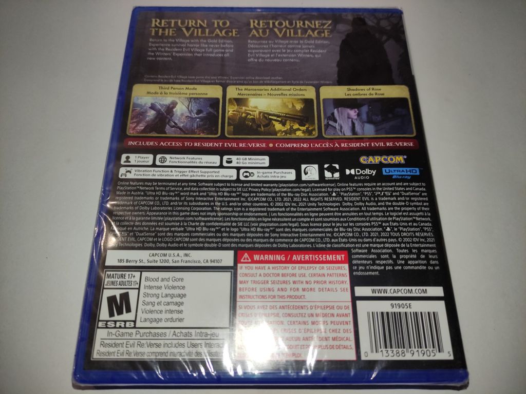 Resident Evil Village Gold Edition PS5 Playstation 5 нова  (Північна Америка) Англійська, російська - фото фото фото 1